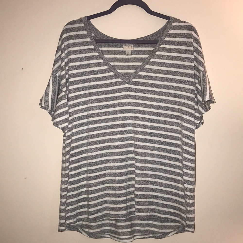 A New Day Casual Tee with Ruffle Sleeves